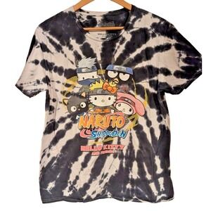Naruto Shippuden Hello Kitty and Friends Tie Dye T Shirt‎ Anime Manga Collab